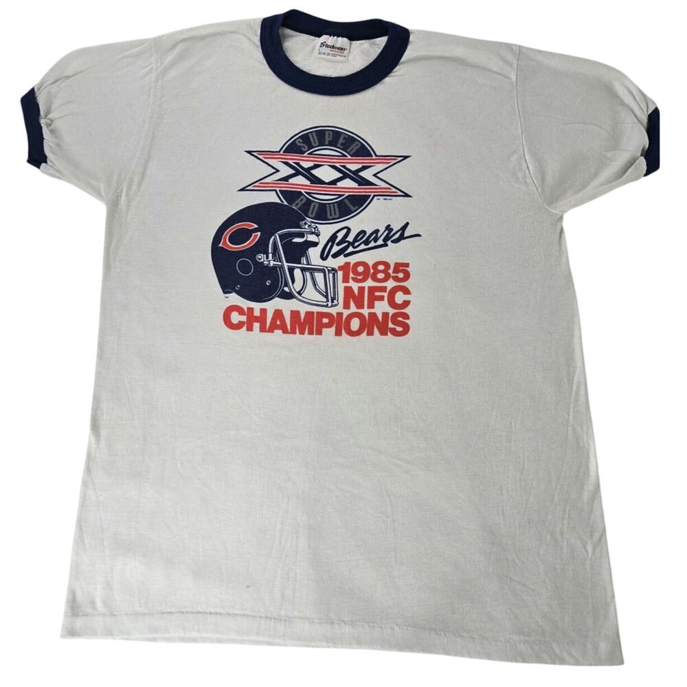 Vintage Stedman Authentic Bears Super Bowl XX 85 Champions T Shirt Large white
